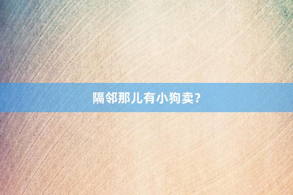 隔邻那儿有小狗卖？